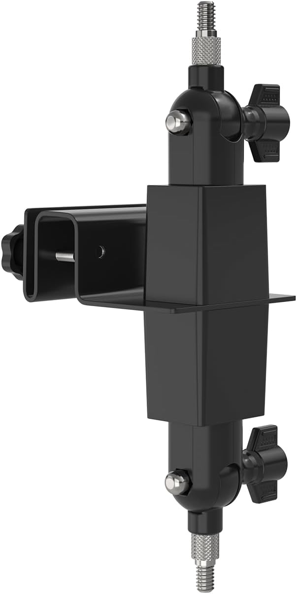 Holicfun 2-in-1 Gutter Mount for Ring, Arlo, and Cameras & Solar Panels with 1/4"-20 Screw Hole - Black