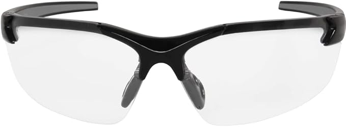 Edge DZ111-G2 Zorge G2 Wrap-Around Safety Glasses, Anti-Scratch, Non-Slip, UV 400, Military Grade, ANSI/ISEA & MCEPS Compliant, 5.04" Wide, Black Frame / Clear Lens