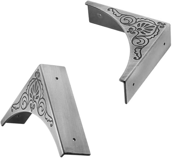 Antique Silver Metal Box Corner Protector,4pcs Edge Safety Guard,Metal Corner Decorative Protector,for Jewelry Box Case Cabinet Furniture