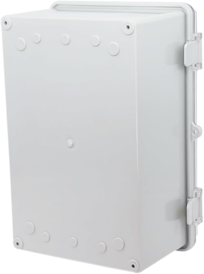 Junction Box, Hinged Clear Cover IP67 Waterproof ABS Project Box with 2 NPT 1/2" Cable Gland, Electrical Box Enclosure with Mounting Plate & Wall Bracket 11.4 x 7.5 x 5.5inch(290x190x140mm)