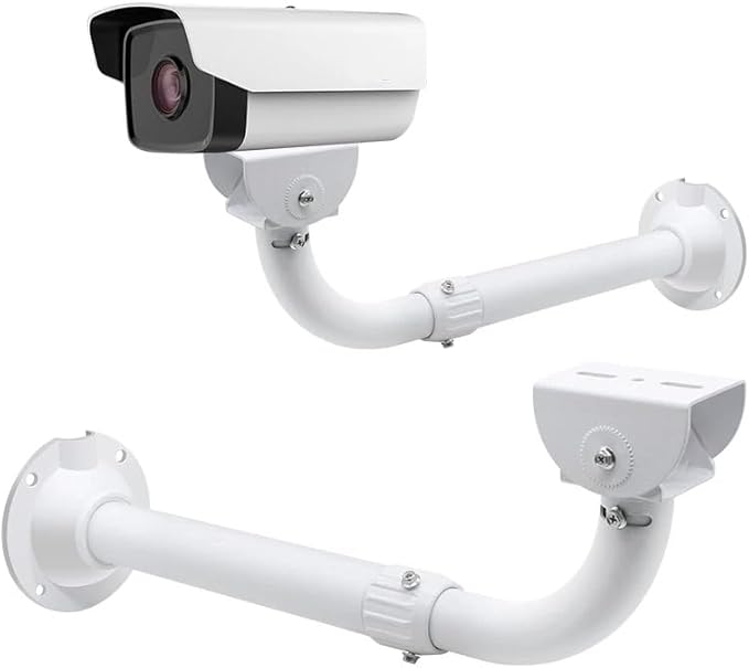 Telescoping Aluminum Wall Mount (11.8-23.6in / 30-60cm) with L-Shaped Adapter - Adjustable Length for CCTV Dome/IP/PTZ Cameras, Indoor/Outdoor Heavy-Duty Use