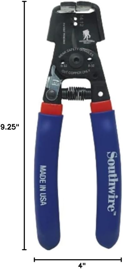 Southwire - 65172140 SNM1214HH-US ROMEX BOXJaw Wire Stripper, Dual Wire Cutter Strips both 12/2 & 14/2 Romex NMB JACKETS and 12 and 14 AWG Solid Wire