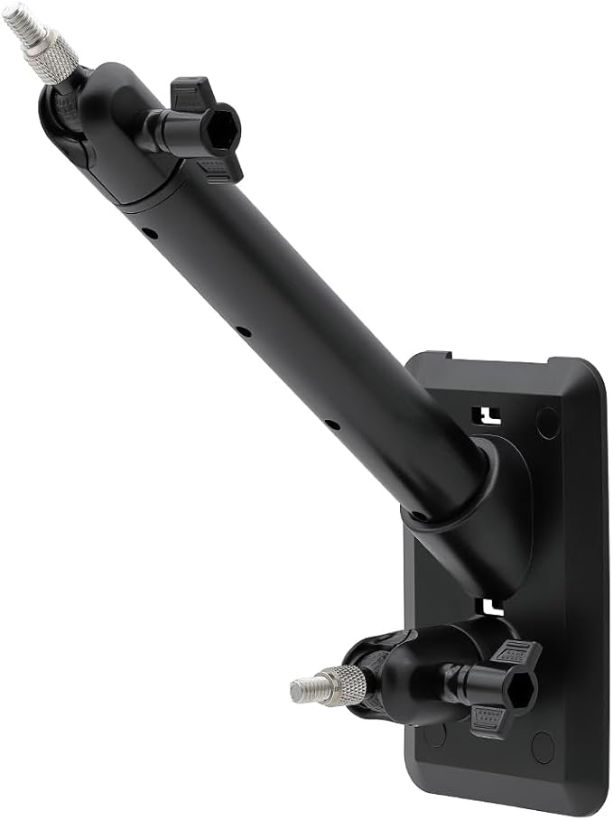 Holicfun 2-in-1 Wall Mount for Ring, Arlo, and Cameras & Solar Panels with 1/4"-20 Screw Hole - Black
