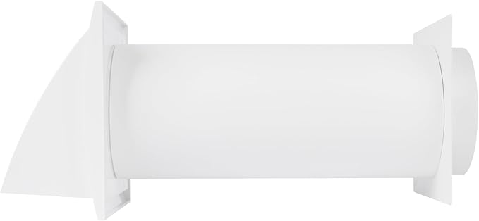 Vent Systems 5" Inch Plastic Adjustable Through Wall Ventilation Kit - Dryer Vent Kit - Ventilation Tube With Exhaust Hood Vent Cover And Duct Connector - Built In Gravity Damper in Exhaust Hood