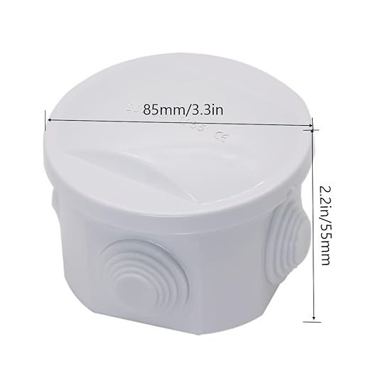 Zulkit Junction Box ABS Plastic Dustproof Waterproof IP55 Universal Electrical Boxes Project Enclosure White D3.1 x H2