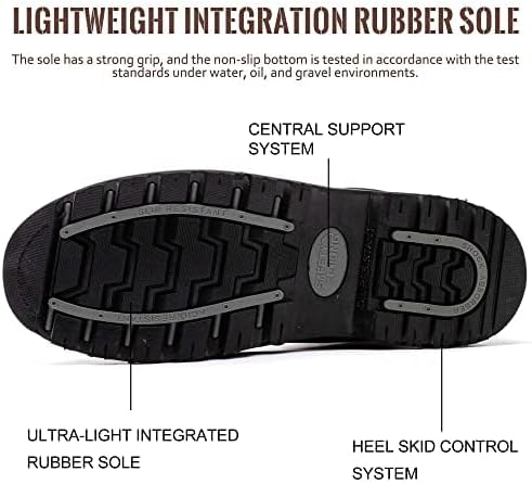 Work Boots for Men Waterproof Soft Toe Non Slip Comfortable Leather Workboots