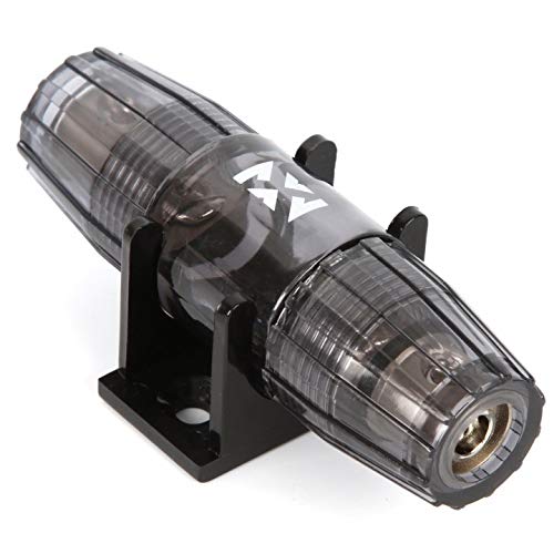 NVX XMANL48 4/8 Gauge Mini-ANL/MANL/AFS Inline Fuse Holder – Solid Brass with Satin Chrome Finish – Car and Marine Audio Circuit Protection