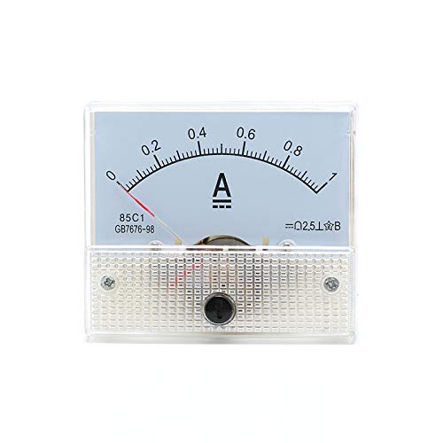 85C1 Pointer Ammeter DC 1A 85C1 Circuit Testing Charging Battery Ampere Tester Gauge Ammeter 64x60x56mm DC 0-1A Accuracy 2.5