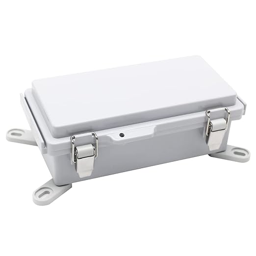 Electrical Waterproof Custom Junction Box, Outdoor Hinged Clear Cover Stainless Steel Buckles, Plastic Enclosure Weatherproof Box IP67 Case 7.9 * 3.9 * 2.8(200×100×70mm)