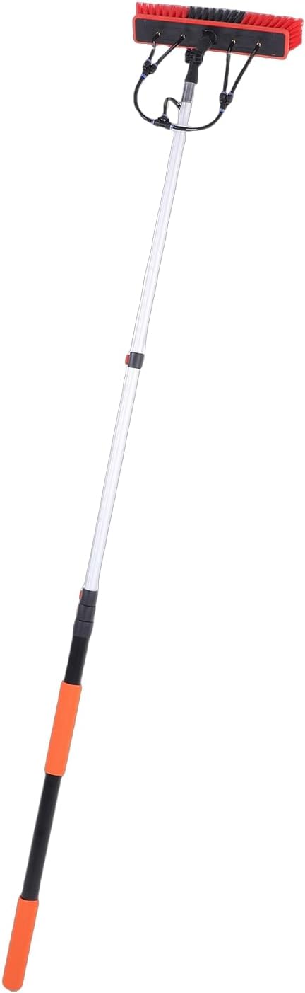VBESTLIFE Solar Panel Cleaning Brush Kit, 12Ft Telescopic Pole Soap Dispenser Water Fed Window Cleaner Tool for Roof RV Gutter Boat Deck