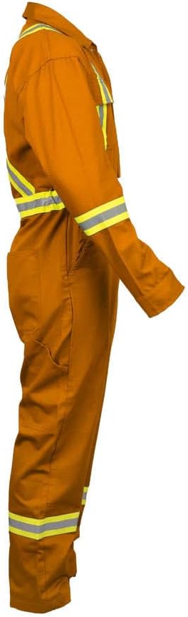Just In Trend Safety Hi Vis Coverall with Leg Zipper – 100% Cotton, 7 oz
