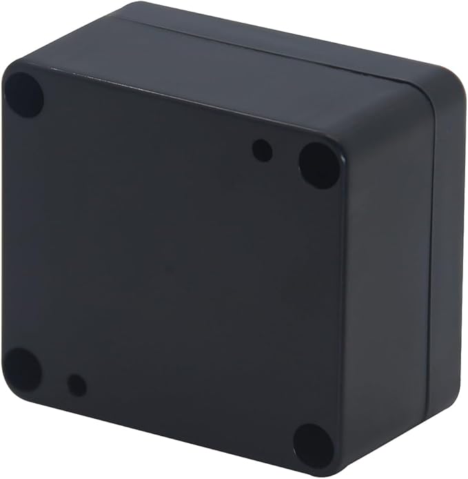 Project Box ABS Black Electrical Boxes IP65 Outdoor Waterproof Box Electronic Junction Box Power Enclosure with Cable Glands for DIY Project 2.5x2.3x1.38 inch (63 x 58 x 33 mm)