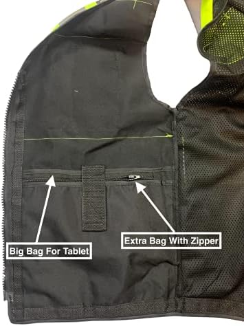 Men's Black Series Safety Vest with Zipper and Utility Pockets (Medium, Black)