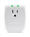 Belkin 1-Outlet Home Series SurgeCube - Grounded Outlet Portable Wall Tap Adapter with Ground & Protected Light Indicators for Office, Charging Brick - White, ABS, 885 Joules