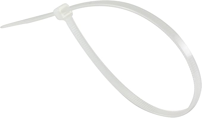 GTSE 12 Inch White/Clear Zip Ties, 100 Pack, 50lb Strength, UV Resistant Long Nylon Cable Ties, Self-Locking 12" Tie Wraps