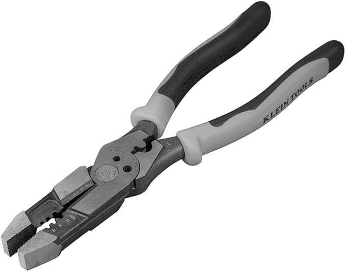 Klein Tools J215-8CR Multitool Pliers, Made in USA, Hybrid Multi Purpose Tool / Crimper, Wire Stripper, Bolt Shearing, Wire Grabbing, Twisting, Looping