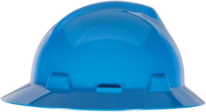 MSA V-Gard Full-Brim Hard Hat with Suspension - Polyethylene Shell, Superior Impact Protection and Self Adjusting Crown Straps - Standard Size Hard Hat