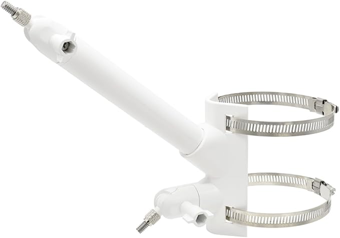 Holicfun 2-in-1 Pole Mount for Ring, Arlo, and Cameras & Solar Panels with 1/4"-20 Screw Hole - White