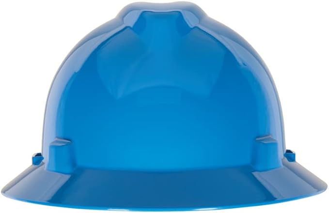 MSA V-Gard Full-Brim Hard Hat with Suspension - Polyethylene Shell, Superior Impact Protection and Self Adjusting Crown Straps - Standard Size Hard Hat
