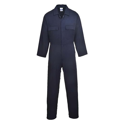 Portwest S998 Men's Work Coveralls 100% Cotton - Protective Overalls Durable Workwear Boiler Suit for Mechanics Warehouse Garages DIY Navy, Medium