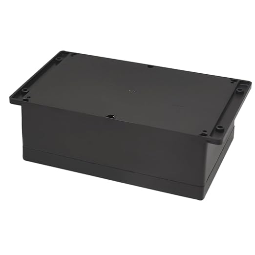 Zulkit Junction Box ABS Plastic Dustproof Waterproof IP65 Universal Electrical Boxes Project Enclosure with Fixed Ear Black 10.4 x 7.2 x 3.7 Inch (263 x 182 x 95 mm) (Pack of 1)