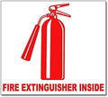 Fire Extinguisher Inside w/Symbol Trucking Business Vinyl Decal Sticker Red