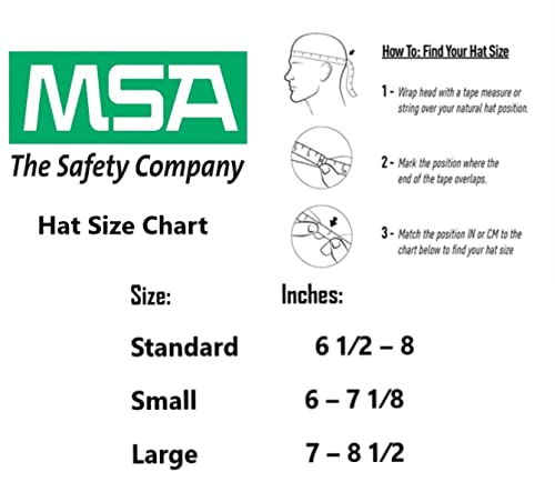 MSA 495851 V-Gard Cap Style Safety Hard Hat With Fas-Trac III Ratchet Suspension | Polyethylene Shell, Superior Impact Protection, Self Adjusting Crown Straps - Small Size in Black