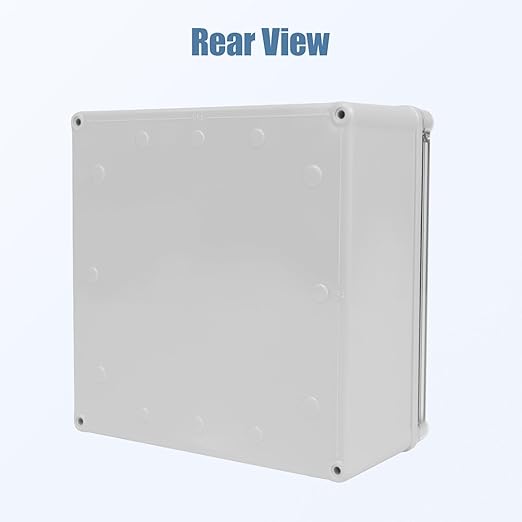 LeMotech Junction Box IP67 Waterproof Dustproof Electrical Box Project Box DIY Enclosure Gray with Transparent Clear Cover, External Size 7.9x7.9x3.7in (200x200x95mm)