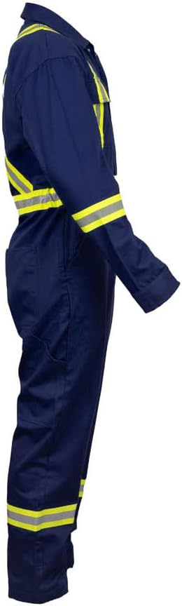 Just In Trend Safety Hi Vis Coverall with Leg Zipper – 100% Cotton, 7 oz