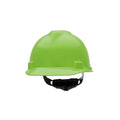 MSA 815565 V-Gard Cap Style Safety Hard Hat With Fas-Trac III Ratchet Suspension | Polyethylene Shell, Superior Impact Protection, Self Adjusting Crown Straps - Standard Size in Bright Lime Green