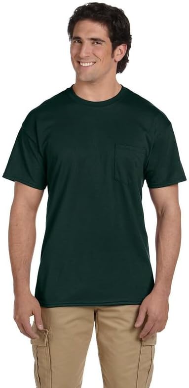 Gildan Unisex Adult DryBlend Workwear T-Shirts with Pocket, 2-Pack