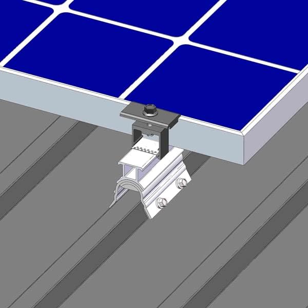 MageBracket RH Mid Clamp Mounting Kits for R-Panel Trapezoidal Metal Roof Solar Panel Module Mounting Racking Installation