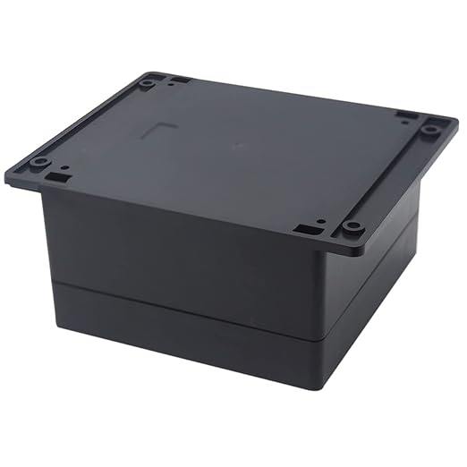 Junction Box, Zulkit Project Box Waterproof Dustproof IP65 ABS Universal Electrical Boxes Enclosure with Fixed Ear Black 6.30 x 6.30 x 3.54 inch (160 x 160 x 90 mm)(Pack of 1)