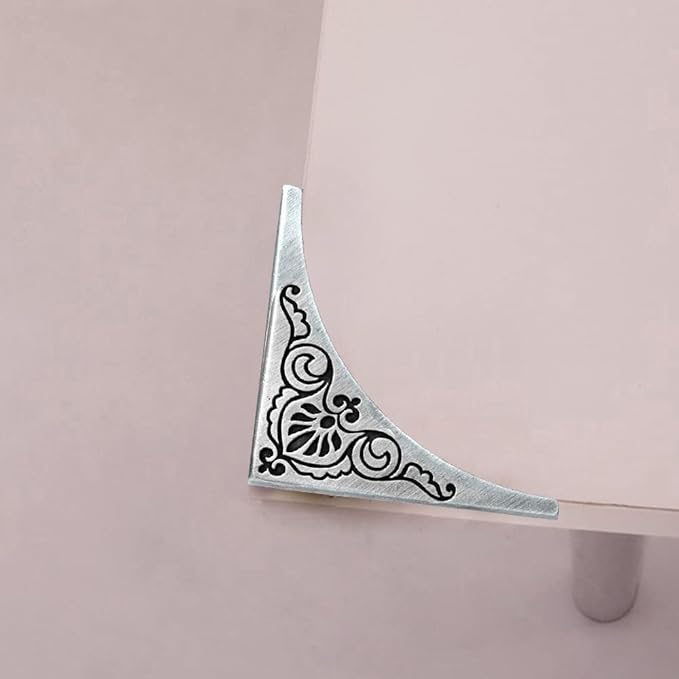 Antique Silver Metal Box Corner Protector,4pcs Edge Safety Guard,Metal Corner Decorative Protector,for Jewelry Box Case Cabinet Furniture