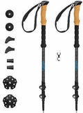 CASCADE Trekking Poles Ultra Light 100% Carbon Fiber Trekking, Walking, and Hiking Poles - Ultra Light, Ultra Durable, Quick Lock Feature for Easy Height Adjustment from 26” to 54”