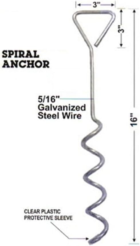Mytee Products Hay Tarp Spiral Anchor Pins 16" Ground Stake (100 Pack)