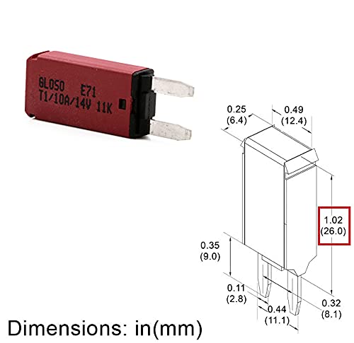 10A 12V Auto Reset Fuse Circuit Breaker ATM Low Profile Mini for Car RV Automotive Solar Marine - UL Certified - Self Resetting Fuses 10 Amp 12 Volt DC - Pack of 3