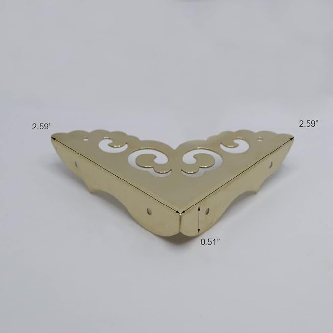 4Pcs Table Corner Protectors, 2.6"x2.6" Gold Metal Corner Protector, Coffe Table Corner Guards, Anti Scratch Table Corner Edge, Decorative Corners for Furniture Boxe Cabinet Prevents Damaged