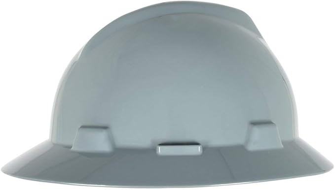 MSA V-Gard Full-Brim Hard Hat with Suspension - Polyethylene Shell, Superior Impact Protection and Self Adjusting Crown Straps - Standard Size Hard Hat
