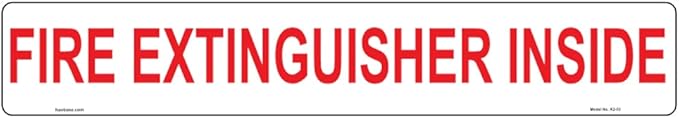 4 Pcs Fire Extinguisher Inside Signs Stickers - 22.5 cm x 4 cm - Self Adhesive Vinyl