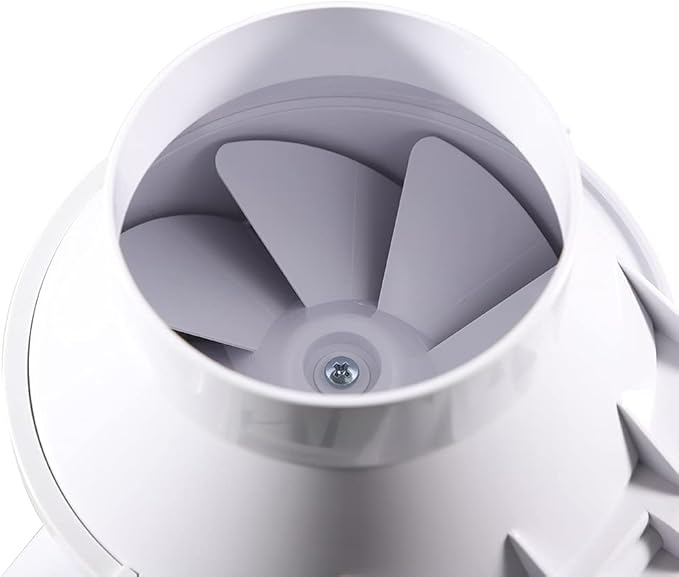 Quiet 4" Inline Duct Fan, 100CFM White Extractor Fans with 2 Speed, Ventilation Exhaust Blower Fans with Efficient Quiet Motor Mixed Flow Ventilation System for Ducting, Vents, Bathroom, Kitchen