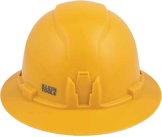 Klein Tools Hard Hat, Non-Vented Full Brim Style, Padded, Self-Wicking Odor-Resistant Sweatband, Tested up to 20kV