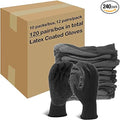 Evridwear Crinkle Latex Rubber Hand Coated Safety Work Gloves for Men Women General Multi Use Construction Warehouse Gardening Assembly Landscaping,Black X-Large 120 Pairs Pack