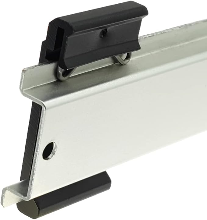 1.08" Width DIN Rail Mounting Clip, Universal Aluminum Alloy Bracket, Snap-in Fixed Clamp for 35mm Slotted DIN Rail, 4-Pack