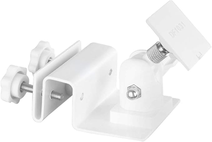 Gutter Mount for Ring Solar Panel, No-Drill Solar Panel Mount for Arlo, Eufy, Reolink for Maximum Sunlight Exposure (White, 1Pack)