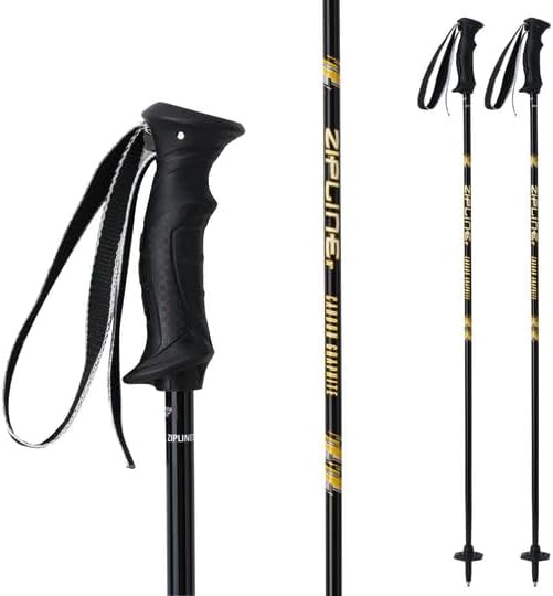 Zipline Lollipop 14.0 Graphite Carbon Composite Ski Poles – Lightweight, Durable, All-Mountain – Ergonomic Grip, Vibration Dampening, Ideal for Groomers and Freestyle. Choice of Skiers