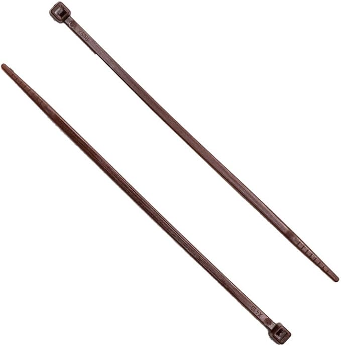 ZipTie.com 4-inch Dark Brown Multi-Purpose Cable Tie, 18-lb Tensile Strength, UL 21 Listed, 100-Pack