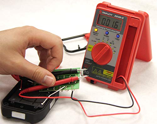 Triplett 2030 Pocket-Sized 4000 Count Digital Multimeter - AC/DC Voltage, AC/DC Current, Resistance, Frequency, Capacitance, Continuity, and Diode Check