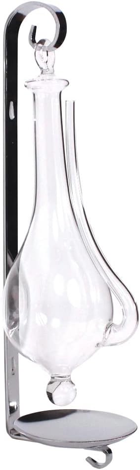 Ambient Weather B1025C Antique Storm Glass Wall Mount Liquid Barometer with Drip Cup