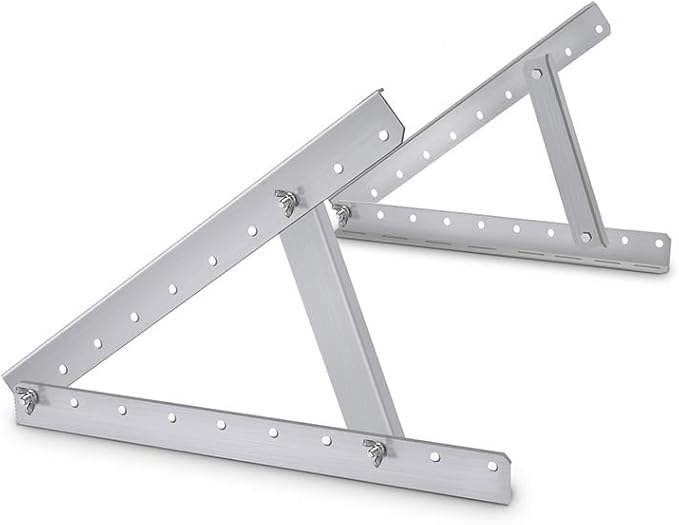 Newpowa Adjustable Solar Panel Tilt Mount Brackets Kit Folding Tilt Legs Support to 20 50 75 Watt Solar Panel for Off-Grid, RV, Roof, Boat (20inch Width)